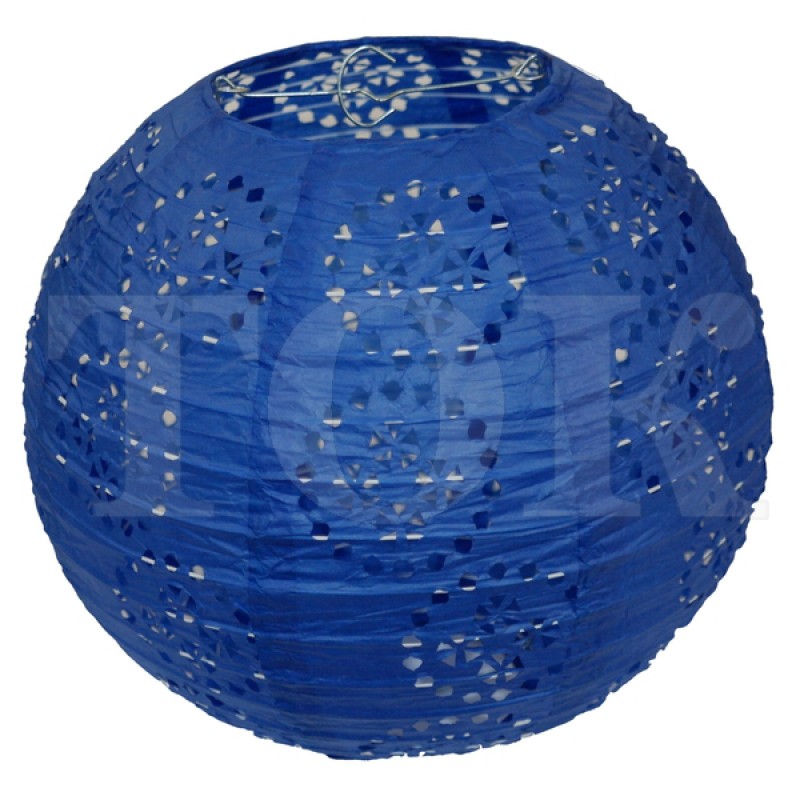Бумажный фонарик с рисунком синий 25 см. 0924-2